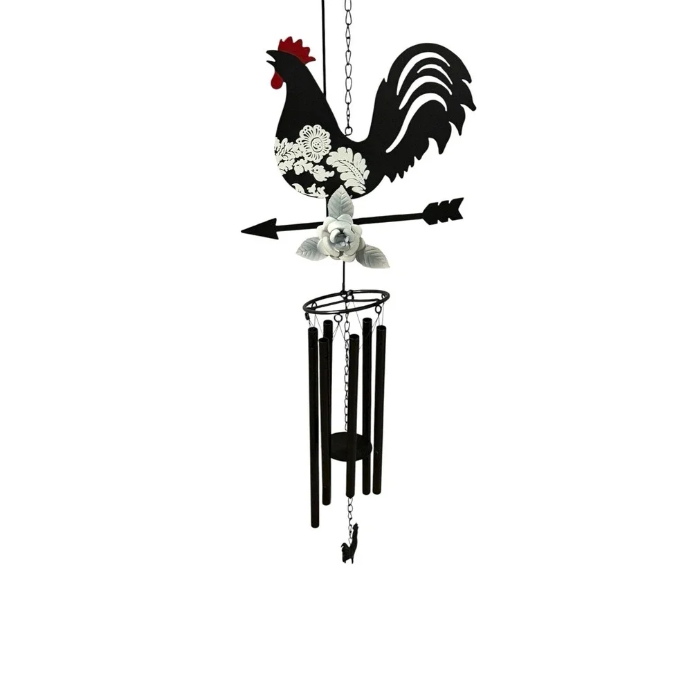 Cracker Barrel Exclusive Rooster Windchime Farmhouse Country Decor Black NIB 33